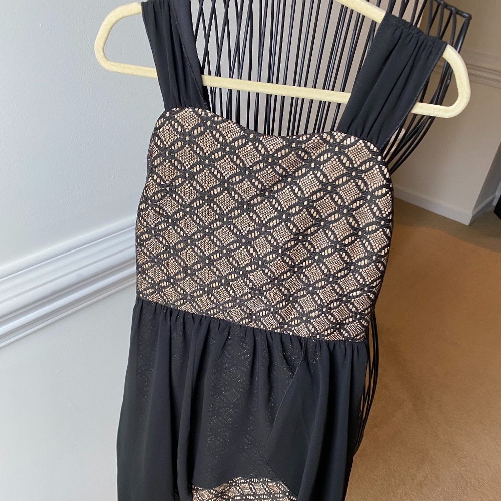 Lace black and cream girls dress